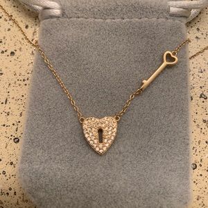 Argento Vivo heart lock and key choker.